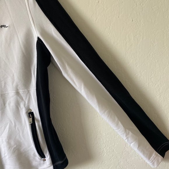 L-RL Ralph Lauren Active Womens Sweater Athleisure Size M Colorblock Zip Up - Picture 7 of 13